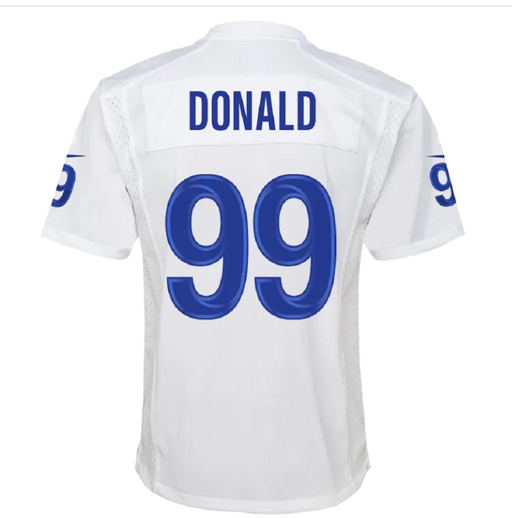 Los Angeles Rams Nike #99 Aaron Donald Youth Super Bowl LVI Jersey- White