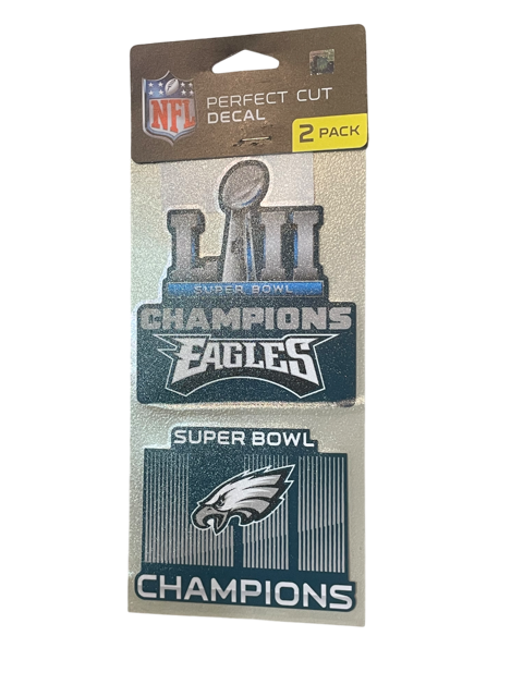 Philadelphia Eagles Super Bowl LII Wincraft Perfect Cut Decal 4x4 Set of Two