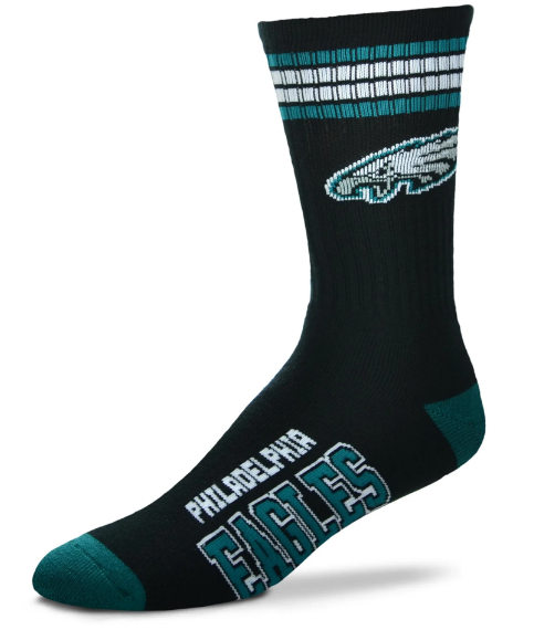 Philadelphia Eagles For Bare Feet Adult Red Deuce Sock