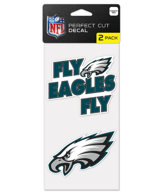Philadelphia Eagles Wincraft Perfect Cut Team Slogan Decal Two Pack '4X4