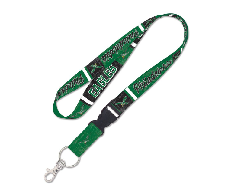 Philadelphia Eagles Wincraft Green Retro 1" Sport Lanyard With Detachable Buckle