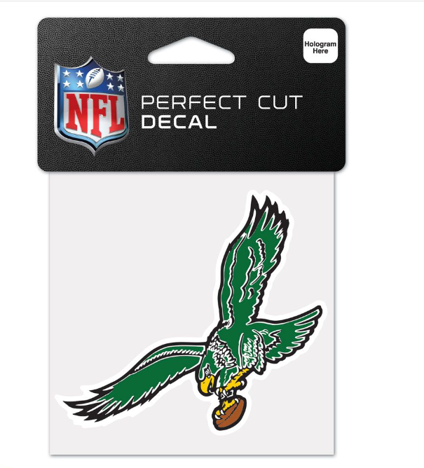 Philadelphia Eagles Wincraft Retro Logo 4X4 Perfect Cut Decal