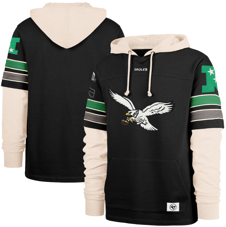 Philadelphia Eagles '47 Split Zone Cornerback Duo Hoodie - Black