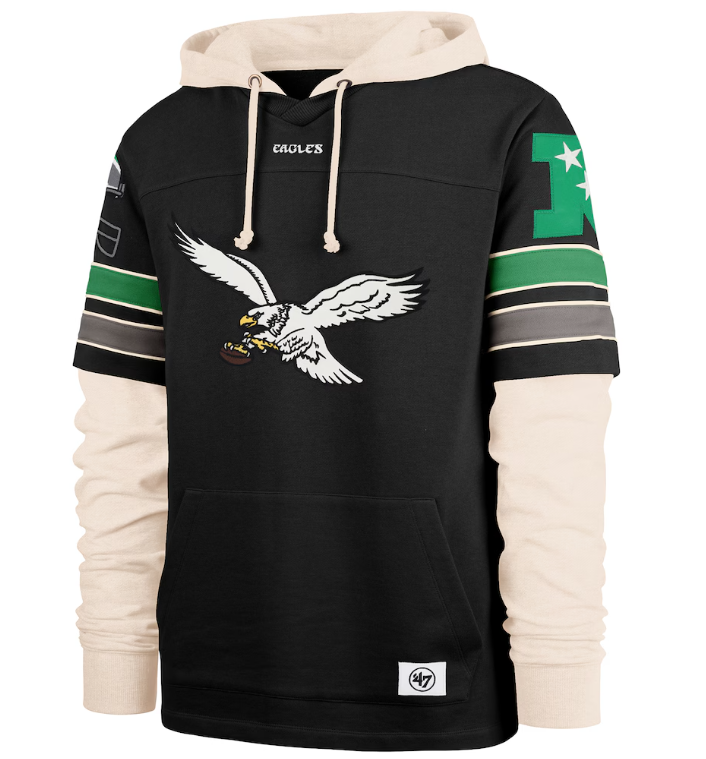 Philadelphia Eagles '47 Split Zone Cornerback Duo Hoodie - Black
