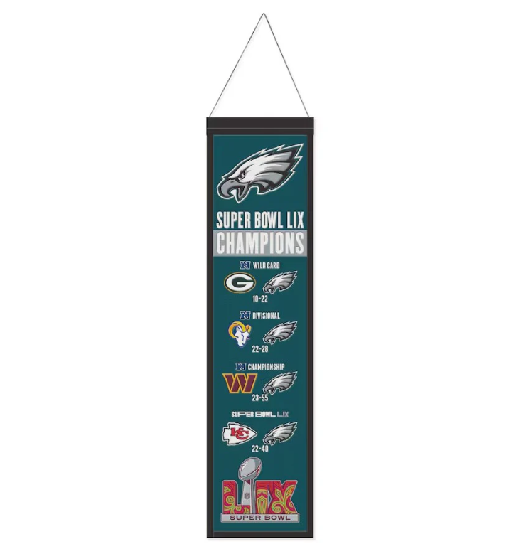 Philadelphia Eagles Wincraft  Super Bowl LIX Champions Wool Banner