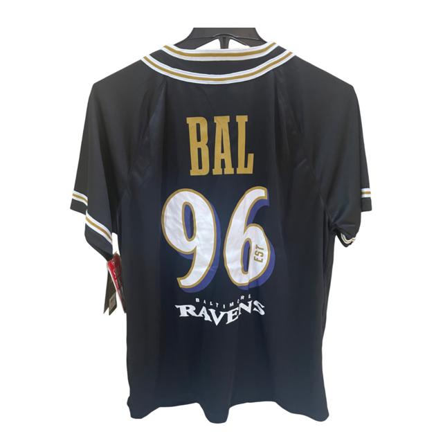 Baltimore Ravens EST '96 Baseball Jersey - Black