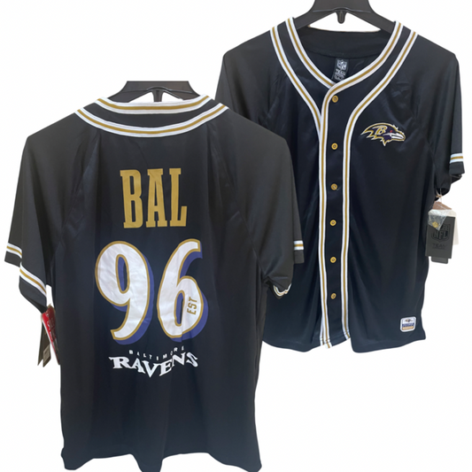 Baltimore Ravens EST '96 Baseball Jersey - Black