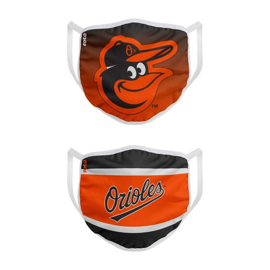 Baltimore Orioles FOCO 2 Pack Printed Face Cover