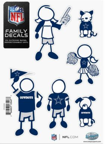 Dallas Cowboys Siskiyou 5x7 Family Decals