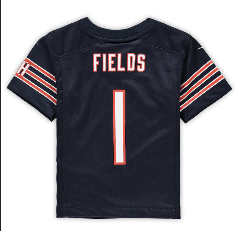 Chicago Bears Nike #1 Justin Fields Toddler Nike Game Jersey- Navy