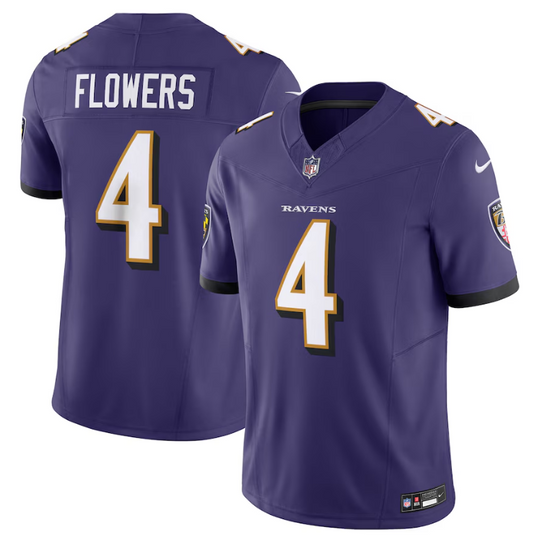 Baltimore Ravens Nike #4 Zay Flowers Men's F.U.S.E Purple Jersey