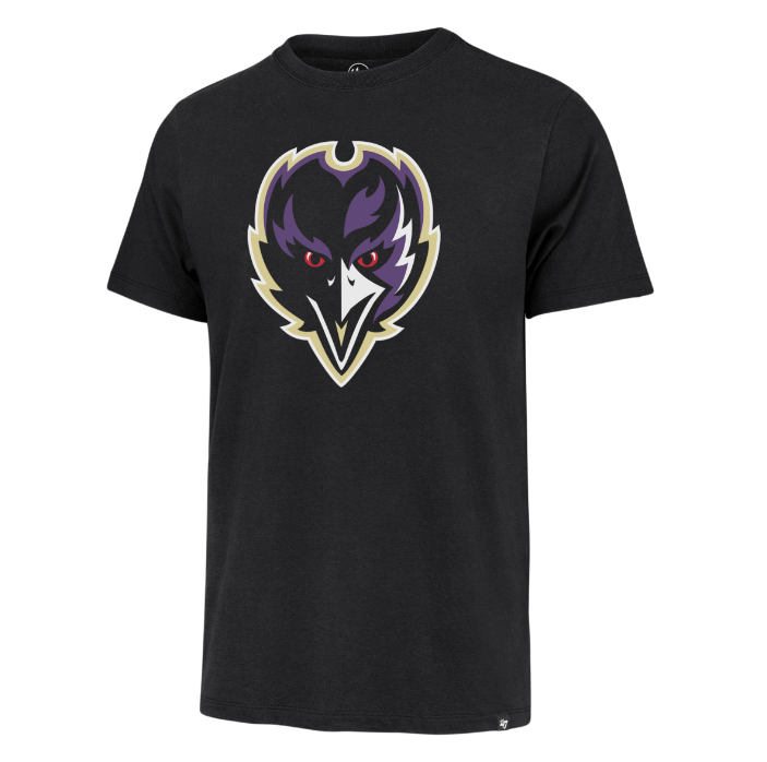Blatimore Ravens '47 Brand Arch Franklin Front Facing Bird T-Shirt Black