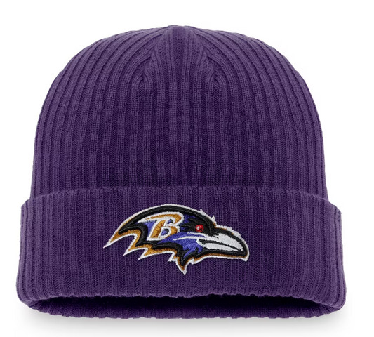 Baltimore Ravens Fanatics Branded Core Fundamental Cuffed Knit Hat - Purple