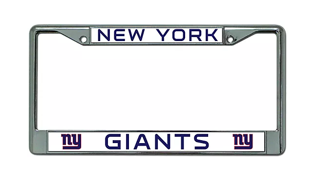 New York Giants Rico Industries  12" x 6" Chrome Metal License Plate Frame