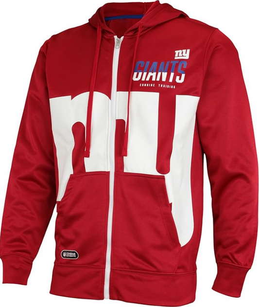 New York Giants New Era Drill Full Zip Hoodie - Red