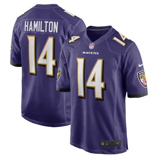 Baltimore Ravens #14 Kyle Hamilton Mens Nike Game  Jersey - Purple