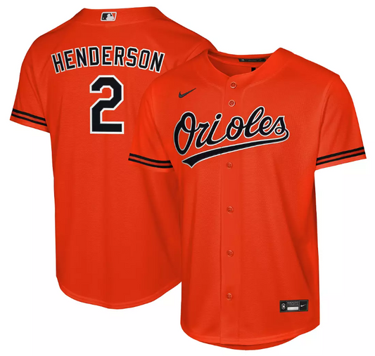 Baltimore Orioles Youth Gunner Henderson #2 Alternate Orange Jersey