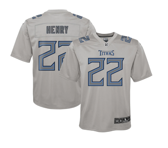 Tennessee Titans #22 Derrick Henry Youth Atmosphere Jersey - Gray