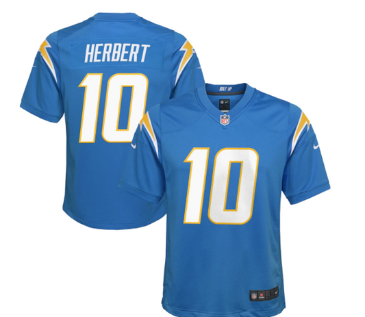 Los Angeles Chargers #10 Justin Herbert Youth Jersey - Light Blue