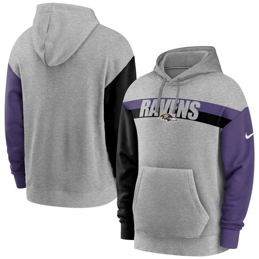 Baltimore Ravens Nike Heritage Heather Pull Over Hoodie