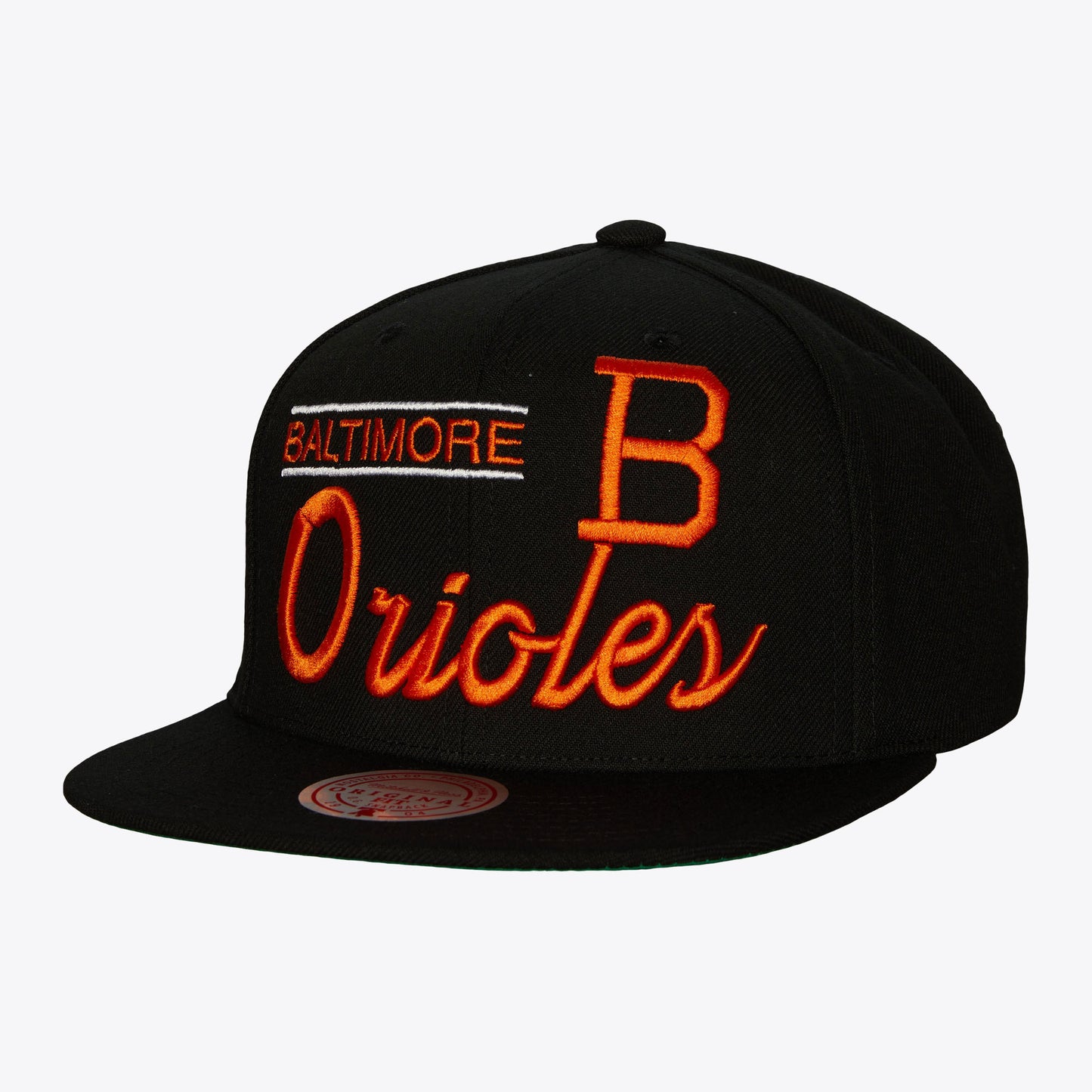 Baltimore Orioles Mitchell & Ness Retro Lockup  Cooperstown Snapback Hat