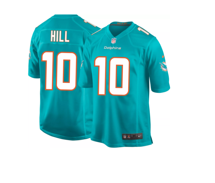 Miami Dolphins Nike # 10 Tyreek Hill Youth Game Jersey - Aqua