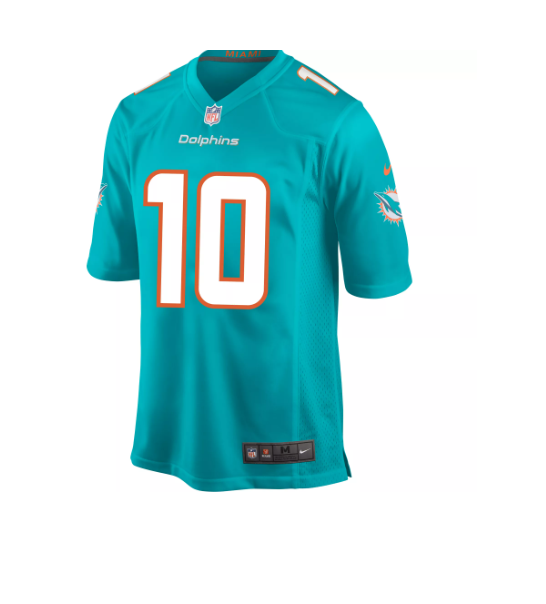 Miami Dolphins Nike # 10 Tyreek Hill Youth Game Jersey - Aqua