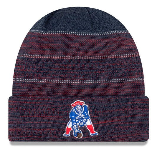 New England Patriots New Era Mens On-Field Historic TD Knit Hat - Blue / Red