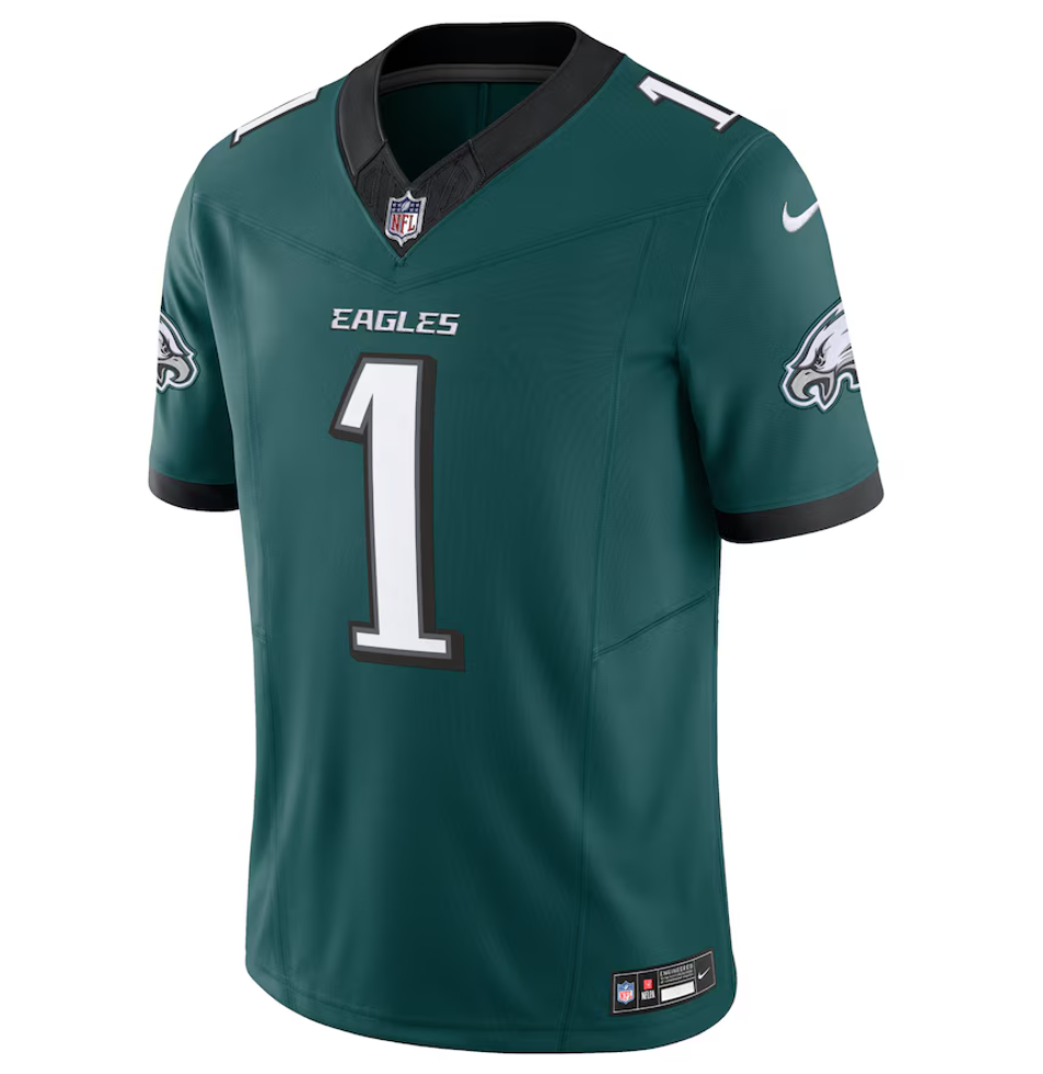 Phiadelphia Eagles # 1 Jalen Hurts Nike F.U.S.E. Limited Jersey - Midnight Green
