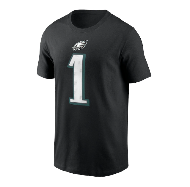 Philadelphia Eagles Nike #1 Jalen Hurts Youth Player T-Shirt Black