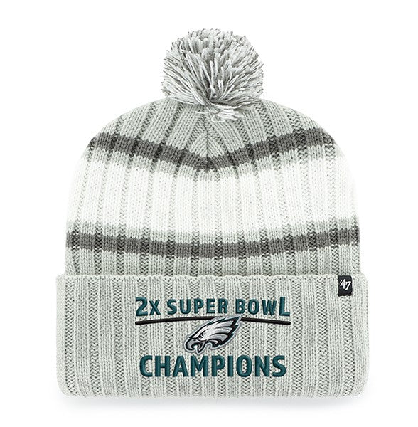 Philadelphia Eagles '47 2024 NFL 2 Time Super Bowl LIX Champions Knit hat w/Ball
