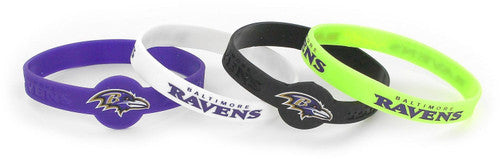 Baltimore Ravens Team Silicone Fan Bands Set of Four