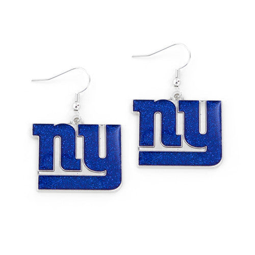 New York Giants Glitter Dazzle J-Hook Earrings