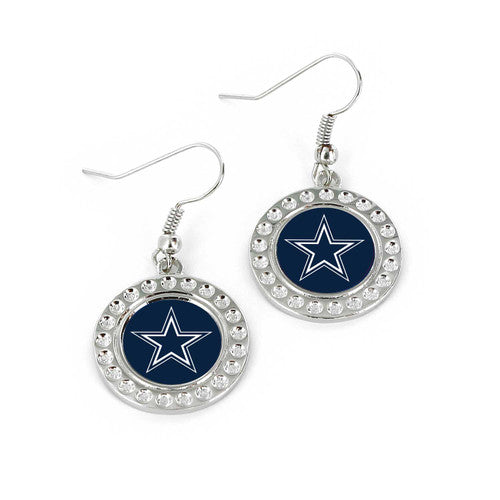 Dallas Cowboys Silver Dimple J-Hook Earring