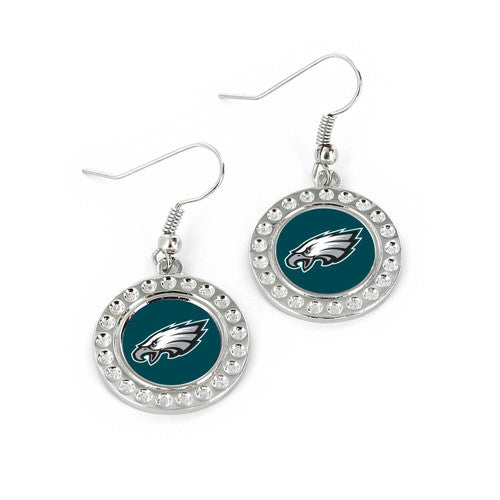 Philadelphia Eagles Silver Dimple J-Hook Earring