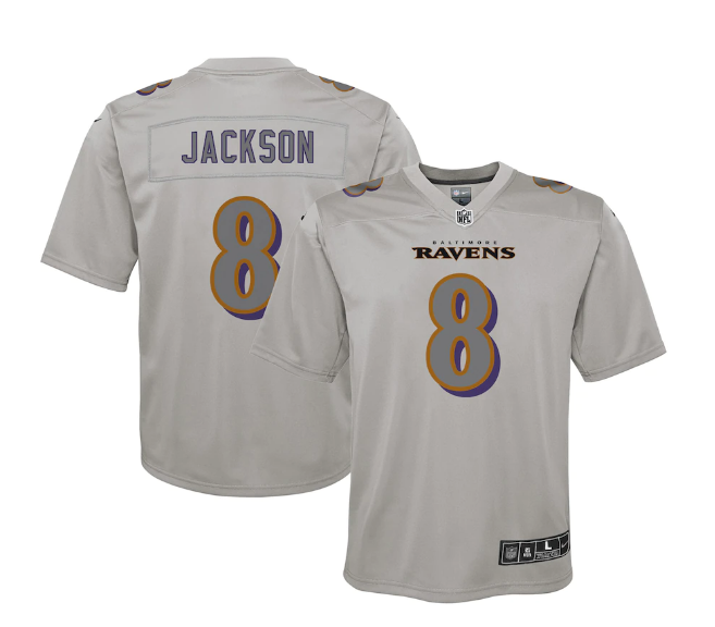 Baltimore Ravens Nike Youth #8 Lamar Jackson Game Jersey - Atmosphere