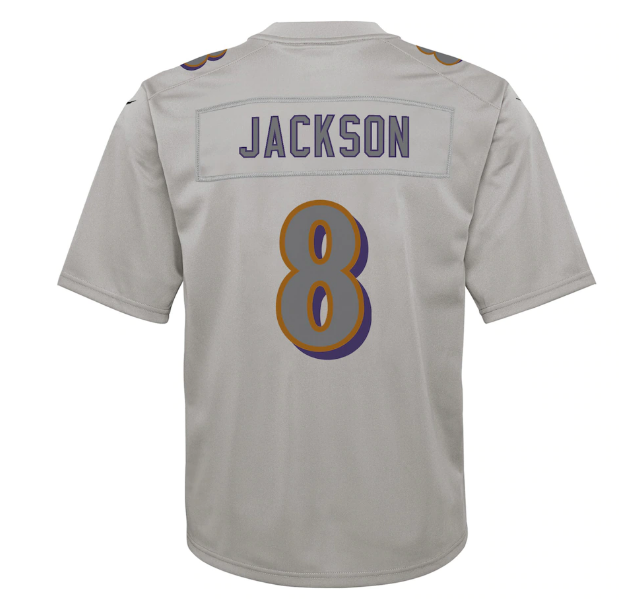 Baltimore Ravens Nike Youth #8 Lamar Jackson Game Jersey - Atmosphere