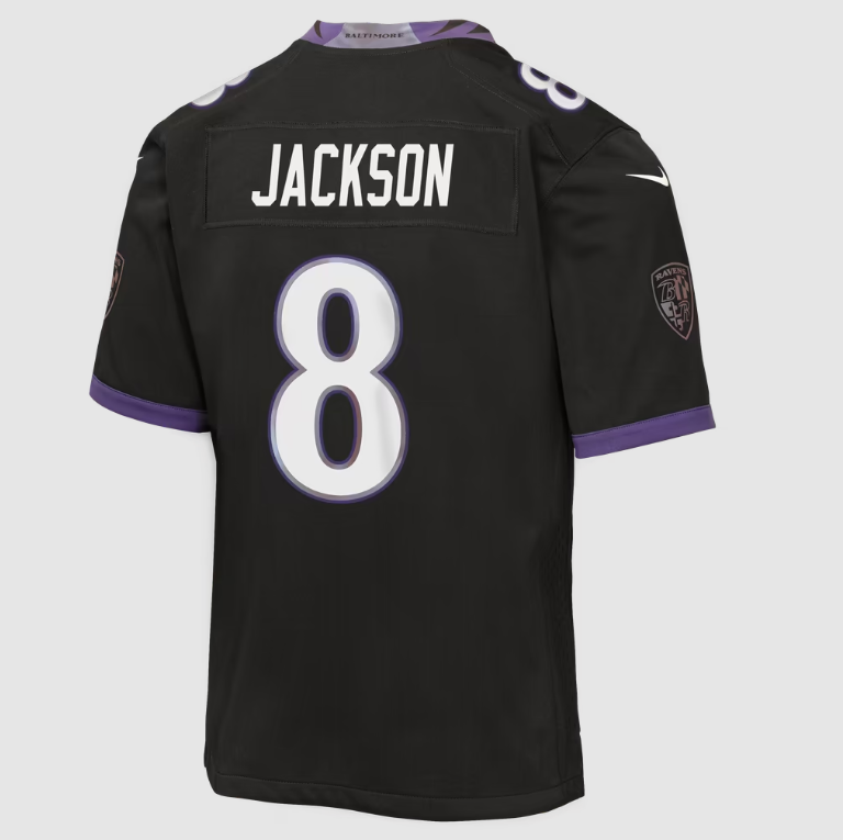 Baltimore Ravens Nike Youth #8 Lamar Jackson Game Jersey- Darkness Black