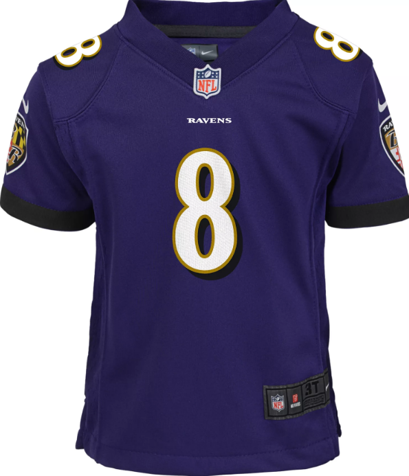 Baltimore Ravens Nike #8 Lamar Jackson Pre-school Kids Jersey- Purple
