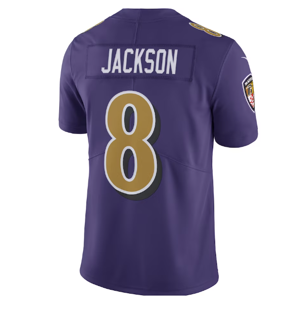 Baltimore Ravens Nike #8 Lamar Jackson Men's Color Rush Vapor Limited Jersey - Purple