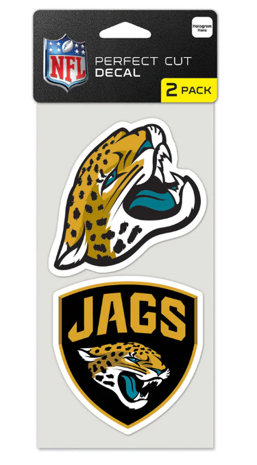 Jacksonville Jaguars Wincraft Perfect Cut Decal 4x4 Set of Two