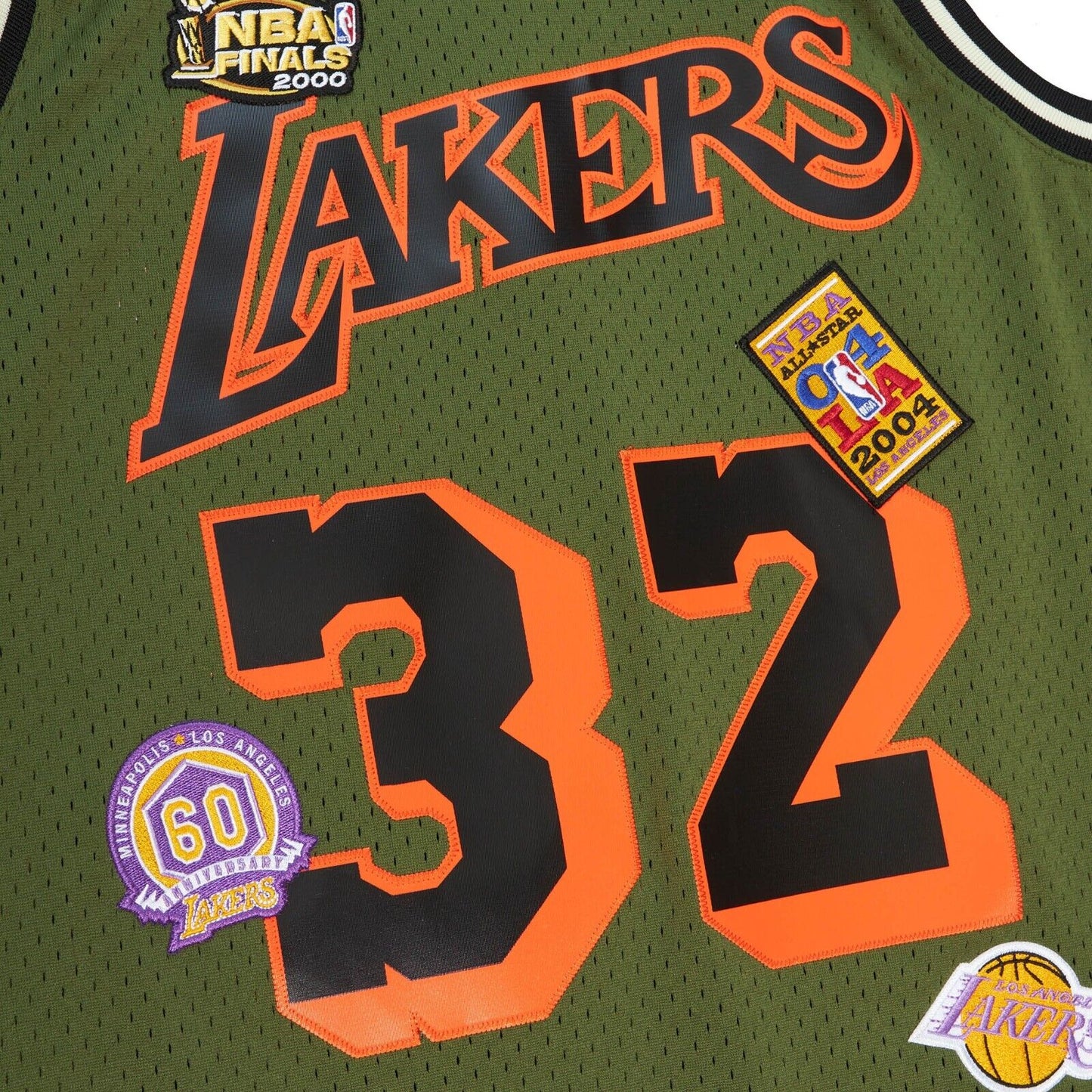 Los Angeles Lakers Mitchell & Ness #32 Magic Johnson Olive Flight 1984-85 Hardwood Classics Swingman Jersey