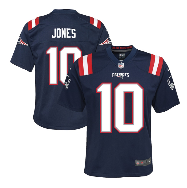 New England Patriots Nike #10 Mac Jones Youth Jersey - Blue