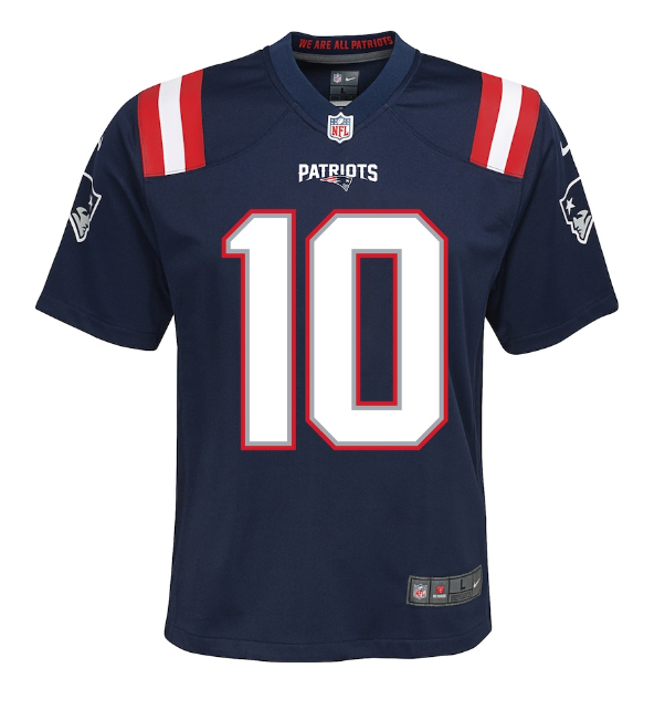 New England Patriots Nike #10 Mac Jones Youth Jersey - Blue