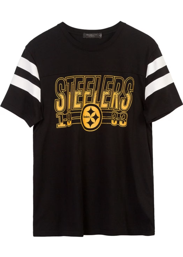 Pittsburgh Steelers Junk Food Black GRIDIRON Short Sleeve Fashion T Shirt