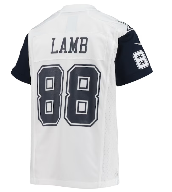 Dallas Cowboys Nike #88 CeeDee Lamb Youth Game Jersey - White Color Rush
