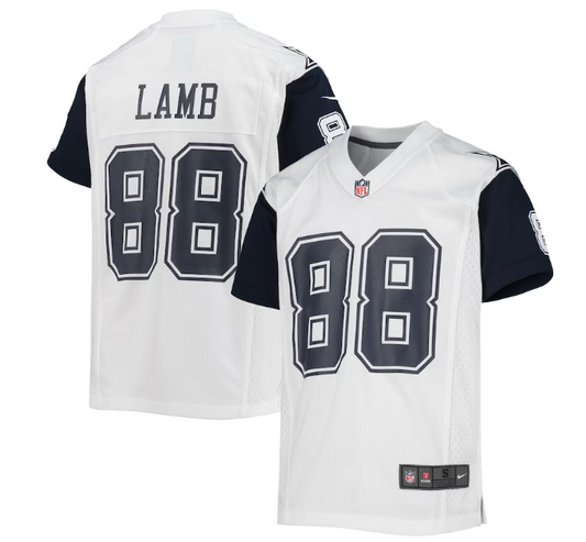 Dallas Cowboys Nike #88 CeeDee Lamb Youth Game Jersey - White Color Rush