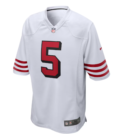 San Francisco 49ers Nike #5 Trey Lance Youth Color Rush Jersey