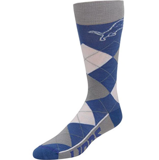 Detroit Lions For Bare Feet Argyle Lineup Socks OSFM