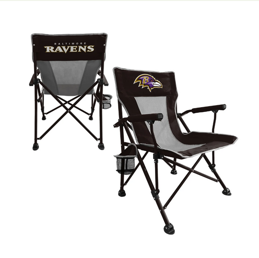 Baltimore Ravens Logo Brands Hard Arm Folding Tailgate Chair